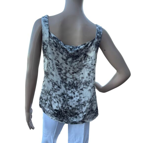 St. John S Silk Tank Top White Black Abstract Print Sleeveless Shell Resort 2015 - Picture 6 of 9